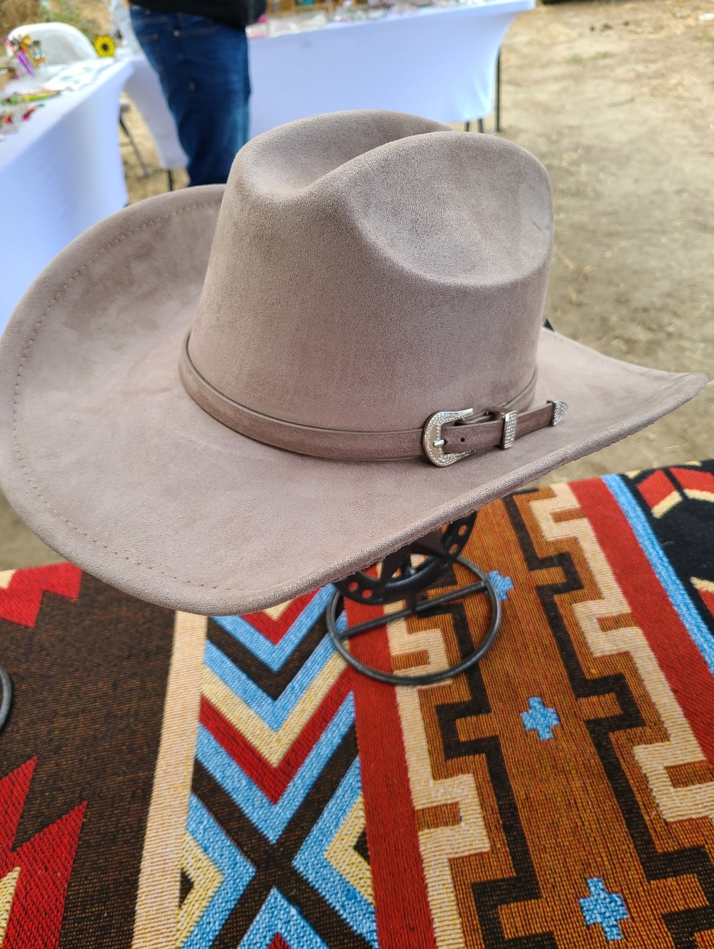 Taupe Western Cowboy Hat with Rhinestone Band